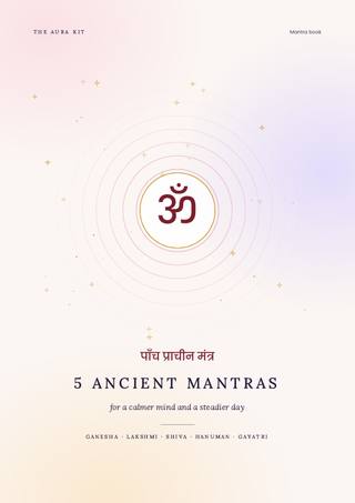 Cover of the mantra book, 5 Ancient Mantras